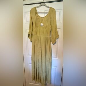 Dixie Light green Smocked Maxi Dress